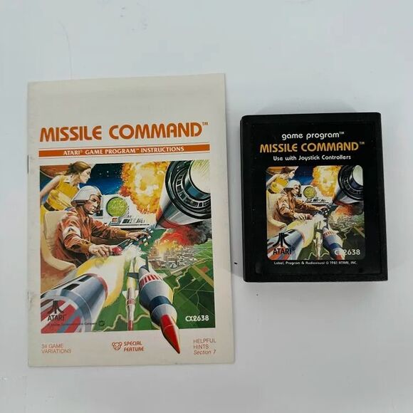 Missile Command (Atari 2600, 1981) Cartridge & Manual CX2638 – TESTED & WORKING - Picture 1 of 2
